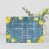 Couples douche Citron et bois bleu Invitation (Debout devant)