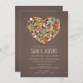 Couples Douche Foodies Invitation de la fête du co (Devant / Derrière)