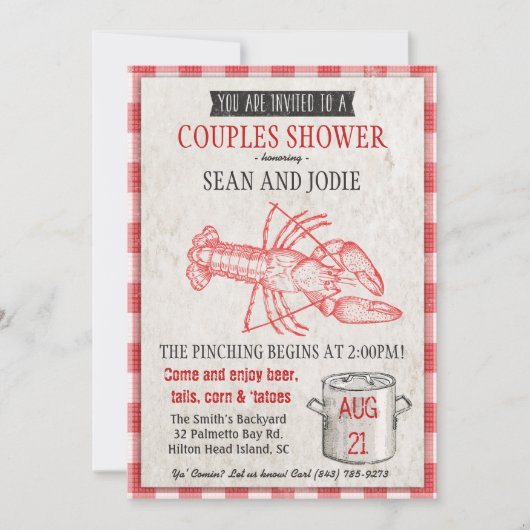 Couples Douche Fruits de mer Invitation à ébulliti (Devant)