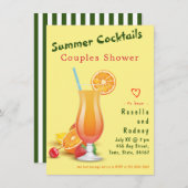 Couples Douche Summer Cocktails Invitation (Devant / Derrière)