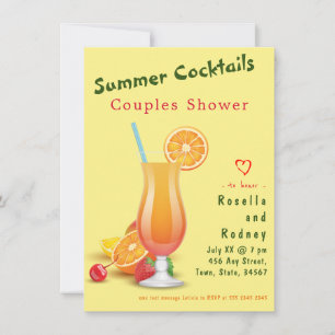 Couples Douche Summer Cocktails Invitation