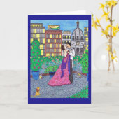 Couples embrassant, New York, carte de voeux de (Fleur jaune)