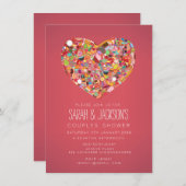 Couples Fêtes des mariées Fodies Coeur Invitation  (Devant / Derrière)