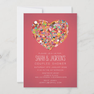 Couples Fêtes des mariées Fodies Coeur Invitation 