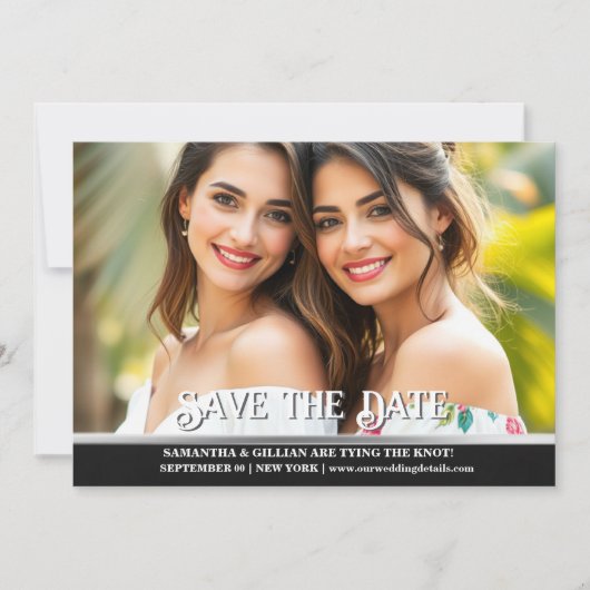 Couples fiançailles lgbtq faire-part lesbienne (Devant)