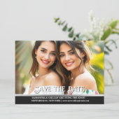 Couples fiançailles lgbtq faire-part lesbienne (Debout devant)