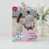 Couples Floraux Faire-part de mariage Modèle Éléga (Debout devant)