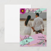 Couples Floraux Faire-part de mariage Modèle Éléga (Devant / Derrière)