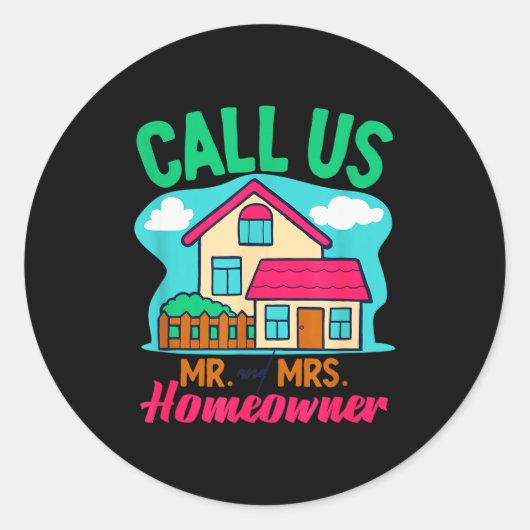 Couples Homeowner New Home Owner Ronde Sticker (Voorkant)