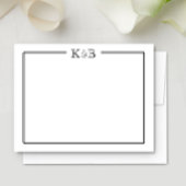 Couple's Initials Newlyweds Monogram Black White Notitiekaartje