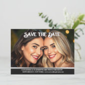 Couples lesbiennes mariage photo faire-part (Debout devant)