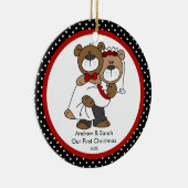 Couples mignons d'ours notre premier ornement de (Droite)