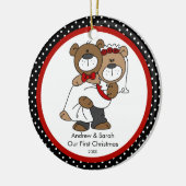 Couples mignons d'ours notre premier ornement de (Gauche)