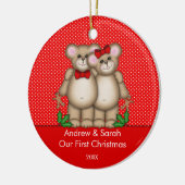 Couples mignons d'ours notre premier ornement de (Gauche)