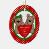 Couples mignons d'ours notre premier ornement de (Droite)
