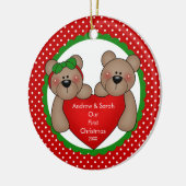 Couples mignons d'ours notre premier ornement de (Gauche)