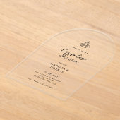 Couples Minimalistes Douche Acrylique Invitation (Poser)