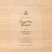 Couples Minimalistes Douche Acrylique Invitation (Recto)