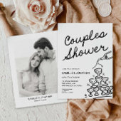 Couples Modernes Douche Champagne Invitation