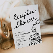 Couples Modernes Douche Champagne Invitation