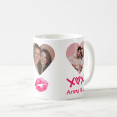 Couples Name XOXO Valentine's Day Custom Photo Mug (Devant droit)