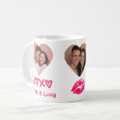 Couples Name XOXO Valentine's Day Custom Photo Mug (Devant gauche)