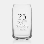 Couple's Names Heart 25th Wedding Anniversary Gift (Recto)
