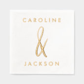 Couples Nom Ampersand Mariage à main or (Recto)