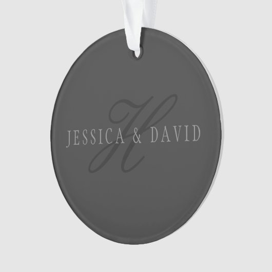 Couples Nom et nom de famille Monogram Dark Grey (devant)