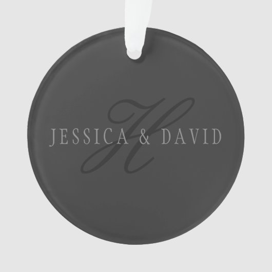 Couples Nom et nom de famille Monogram Dark Grey (devant)