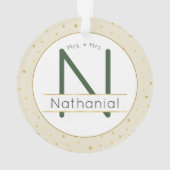 Couple's Our 1st Christmas Gold Monogram Ivory (dos)