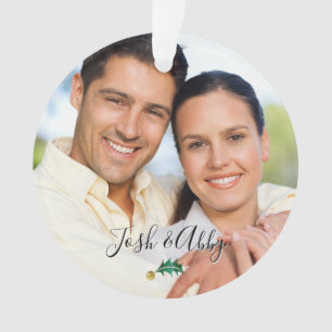 Couple's Our First Christmas Photo & Green Gold