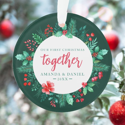 Couple's Our First Christmas Together Wreath