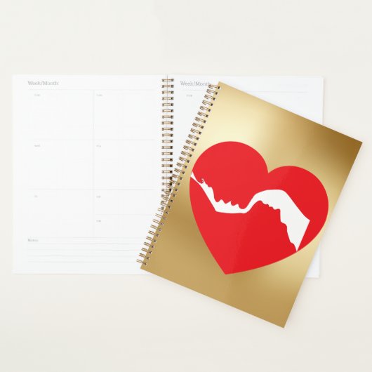 Couples Red Heart 2026 Planner (Devant avec enveloppe)