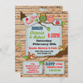 Couples rustiques en bois bébé douche Invitations (Devant / Derrière)