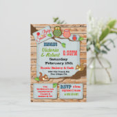 Couples rustiques en bois bébé douche Invitations (Debout devant)