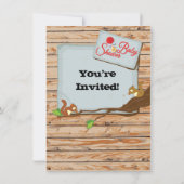 Couples rustiques en bois bébé douche Invitations (Dos)