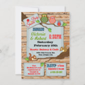 Couples rustiques en bois bébé douche Invitations (Devant)