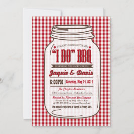 Couples Shower BBQ Invitation in Mason Jar "I DO" Kaart