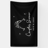 Couples shower modern natural elegant handwritten spandoek (Verticaal)