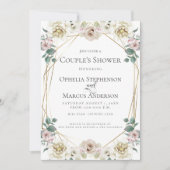 COUPLE'S SHOWER | Romantic Ivory Floral Kaart (Voorkant)