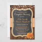 Couple's Shower Rustic Fall Citrouille Invitation (Devant)