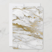 Couple's Shower White & Gold Marble Invitation Kaart (Achterkant)