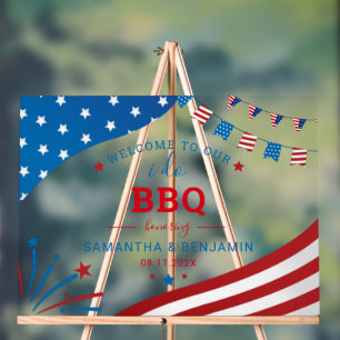 Couples Summer BBQ USA Vrijgezellenfeest Welcome Acryl Bord