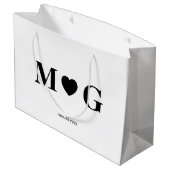 Couples sur mesure Monogramme Grand sac cadeau pou (Dos Angle)