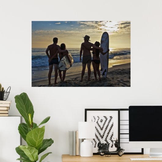 Couples Surfing - interminable affiche estivale (Bureau à domicile)