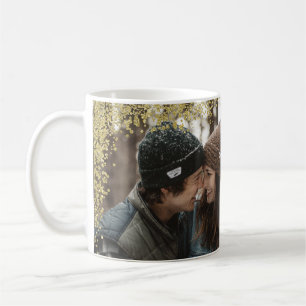 Couples Sweeely Gold Glitter Foto met namen Koffiemok