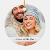 Couples Vin Amant Noël Ornement en céramique (Dos)