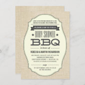 Couples vintages BBQ Baby Douche Invitations (Devant / Derrière)