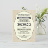 Couples vintages BBQ Baby Douche Invitations (Debout devant)
